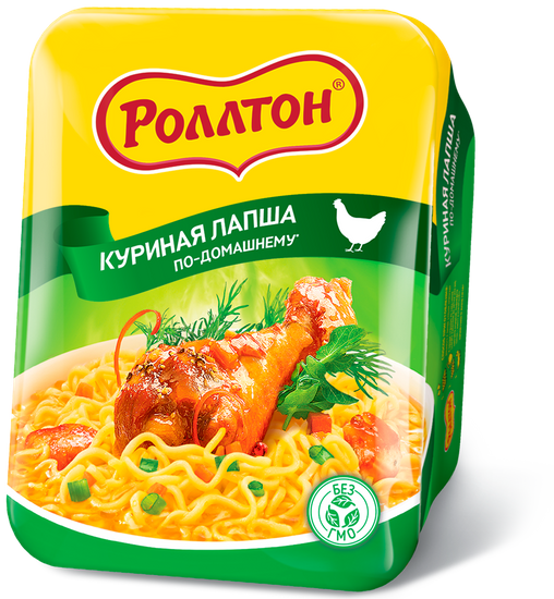 Ролтон Лапша б/п Куриная по-домашнему яичная ЛОТОК 90г*24