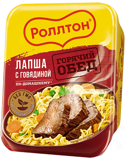 Ролтон Лапша б/п с говядиной по-домашнему яичная ЛОТОК 90г*24