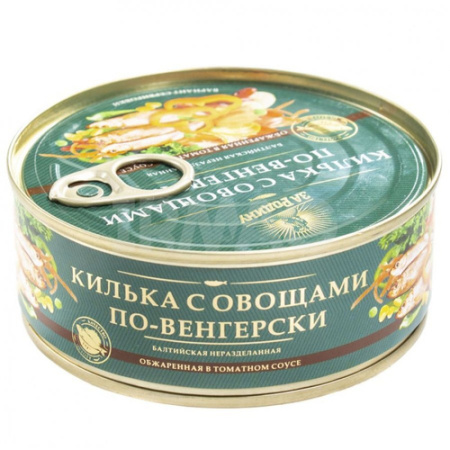 Килька По-Венгерски обж. с овощами в т/с Ключ 240г*24 За Родину